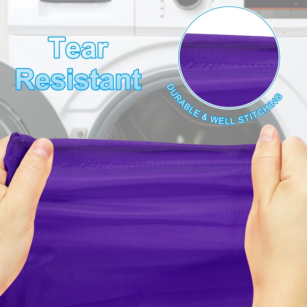 2Pcs 12"x9" Polyester Laundry Bag Travel with Drawstring Closure, Purple