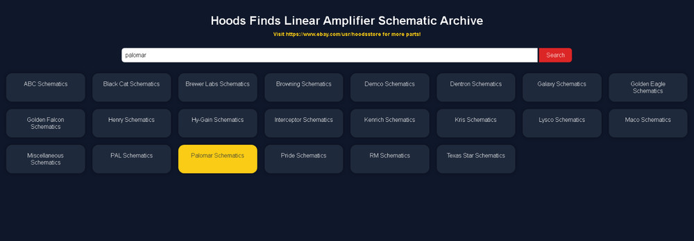 Ham Radio Linear Amplifier Schematics on CD-ROM with Menu