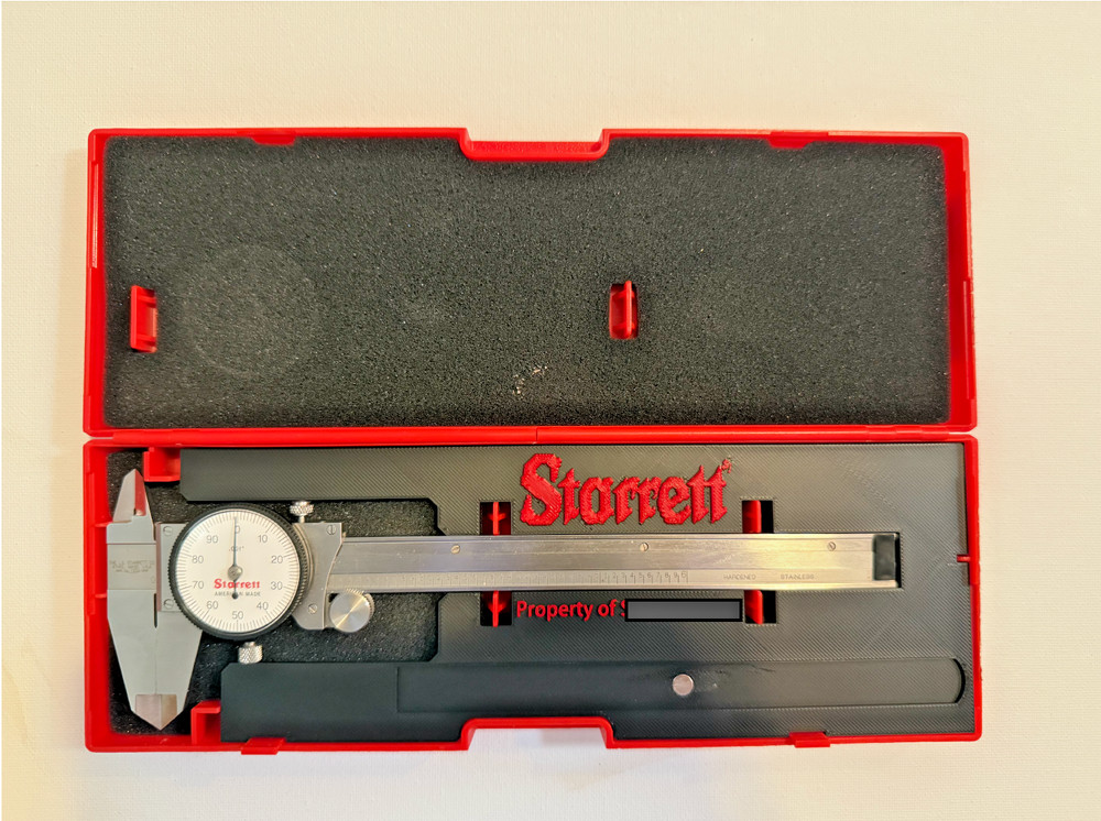 Starrett 120 / 120M Dial Caliper Case Insert – Custom Lettering (INSERT ONLY)