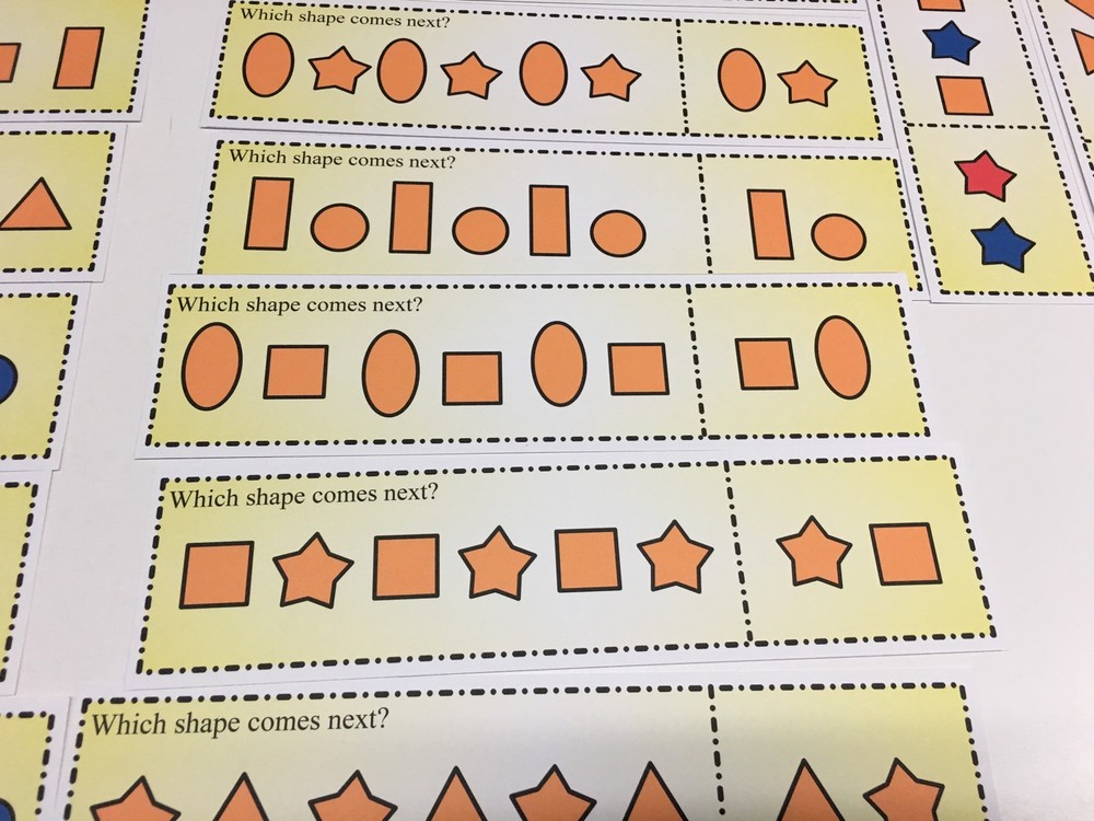 Patterns - Which Comes Next? - 18 Laminated Dry Erase Activity Cards