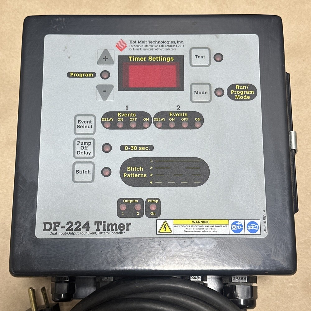 PREOWNED- Hot Melt DF-224 Timer Dual I/O 4-Event Pattern Controller || WARRANTY!