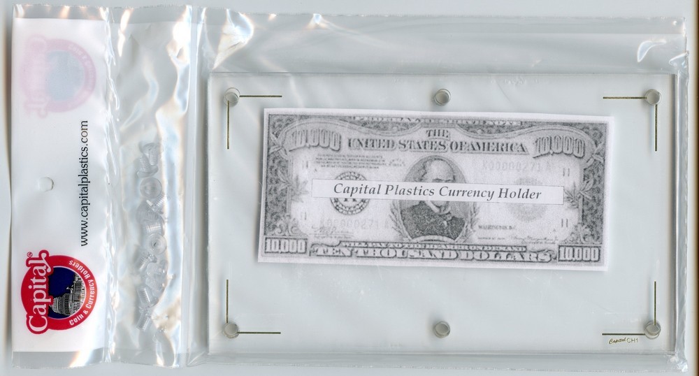 Capital Plastic "CH" Currency Holder 4.5" x 7.5" - Modern size notes