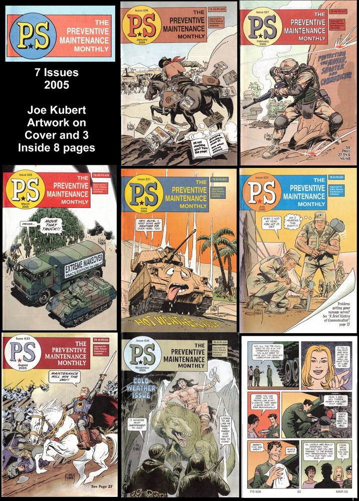 PS: PREVENTIVE MAINTENANCE MONTHLY ~ 2005 ~ 7 Issues ~ Joe Kubert Artwork ~ MINT