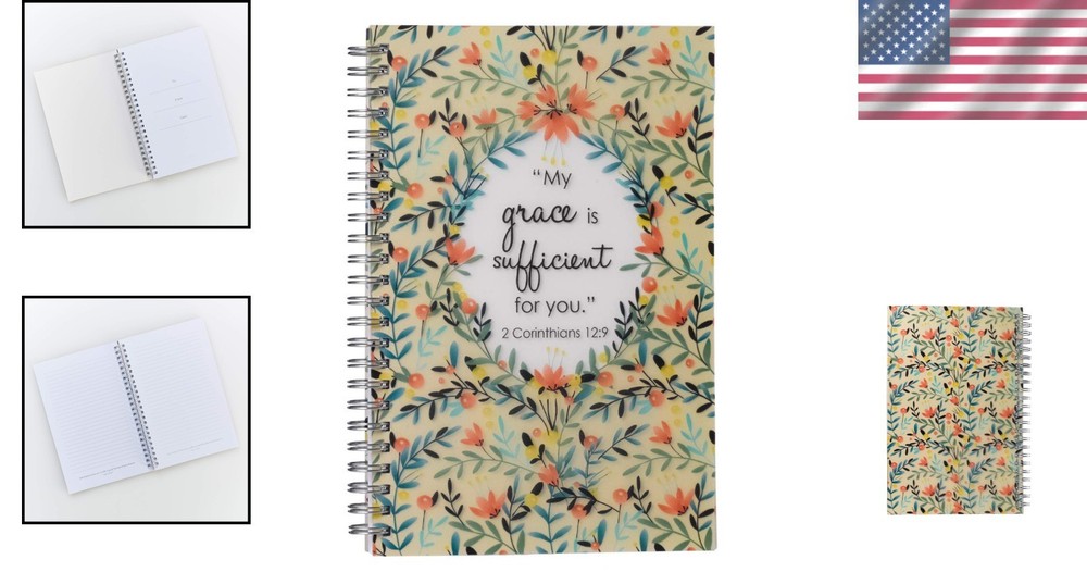 Inspirational Scripture Notebook - My Grace is Sufficient, 6.4 x 9 Inches