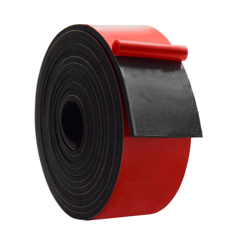 Solid Neoprene Rubber Strips Adhesive Backing 1/8 Inch Thick 2 Wide 10 Ft Long