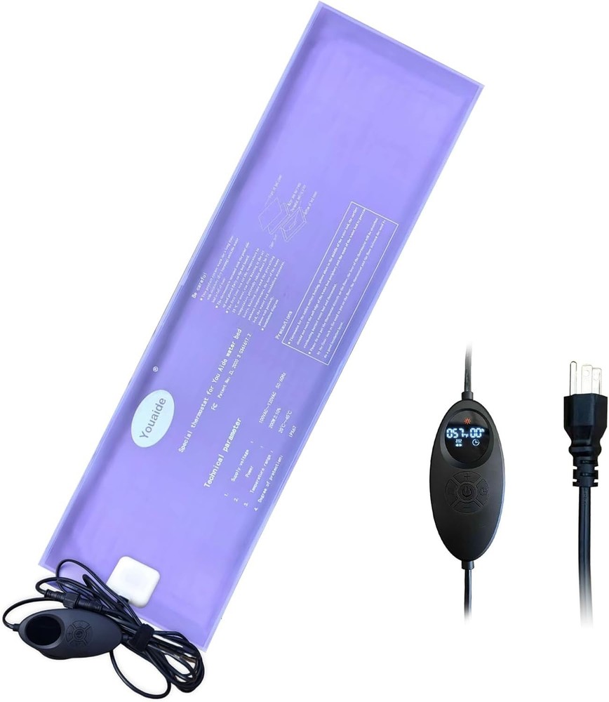 Softside Hardside Water Bed Heater, 240W Digital Display Smart Water Bed Heat...