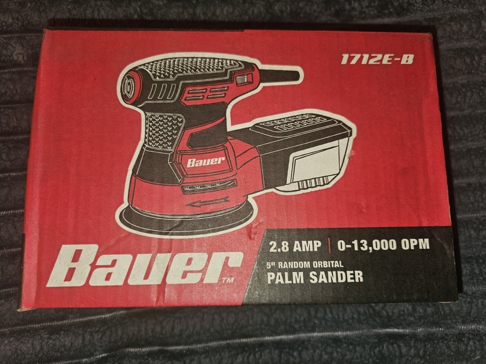 BAUER 2.8 Amp, 5 in. Random Orbit Palm Sander. Model 1712E-B
