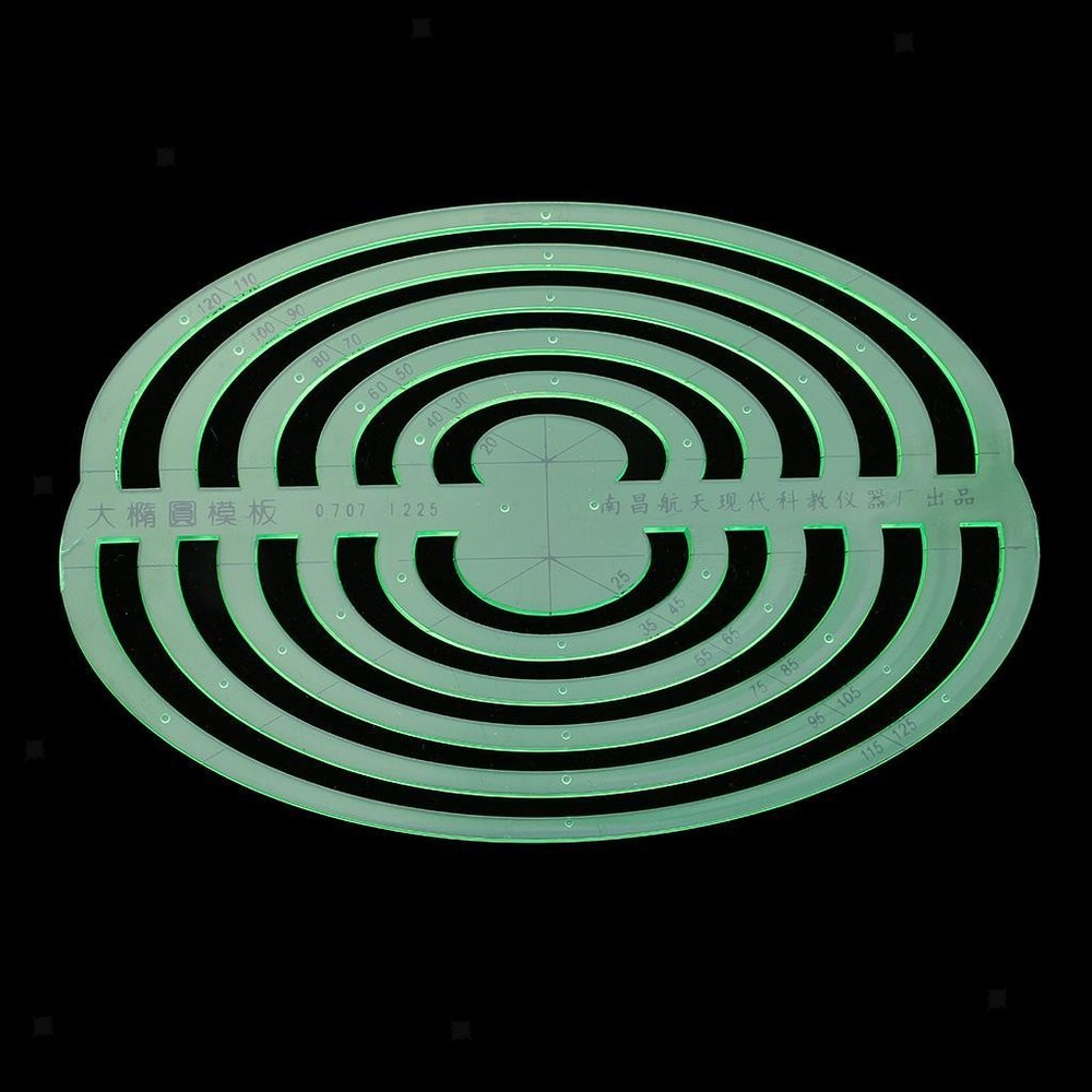 Plastic Drafting Drawing Tool Ruler Geometric Template for Students Green