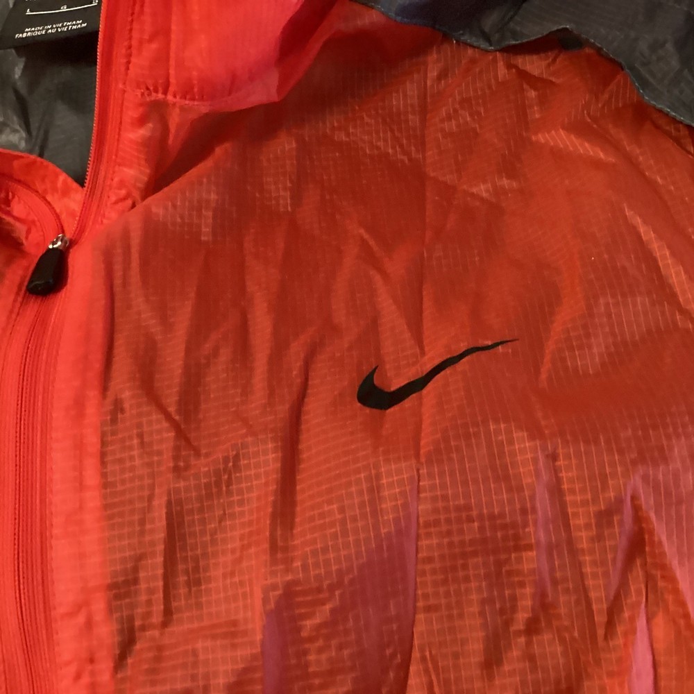 Nike Golf Short Sleeve Pullover Windbreaker Packable Jacket Red Men's Large