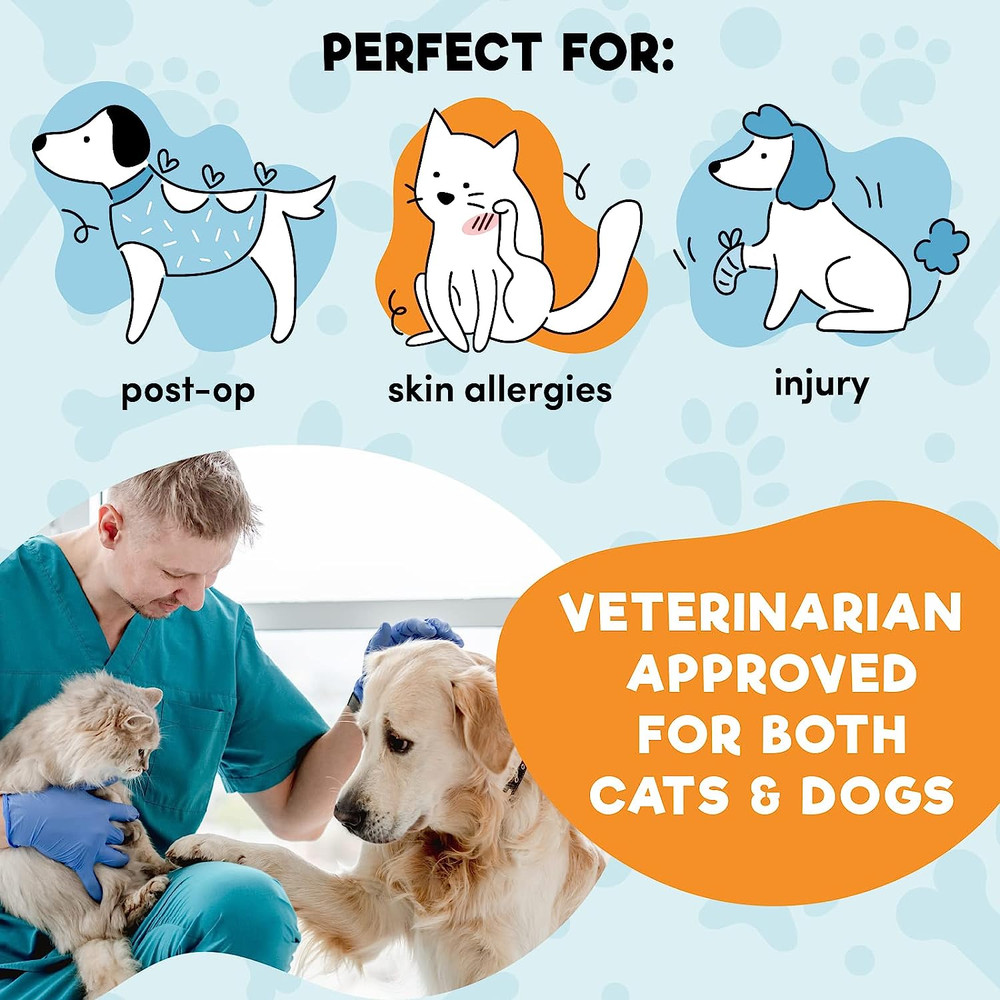 BENCMATE Inflatable Dog Cone Collar Alternative, Soft Dog Cone for Small Medium