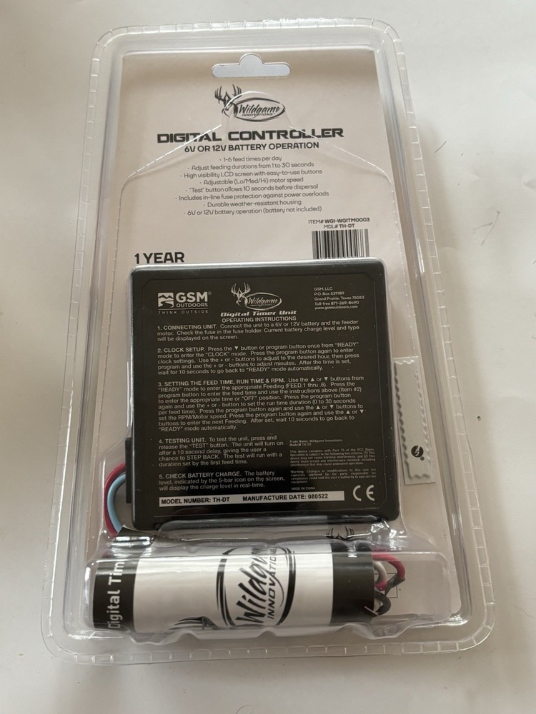 Wildgame Innovations Digital Controller Timer 6V or 12V Battery Operation TH-DT