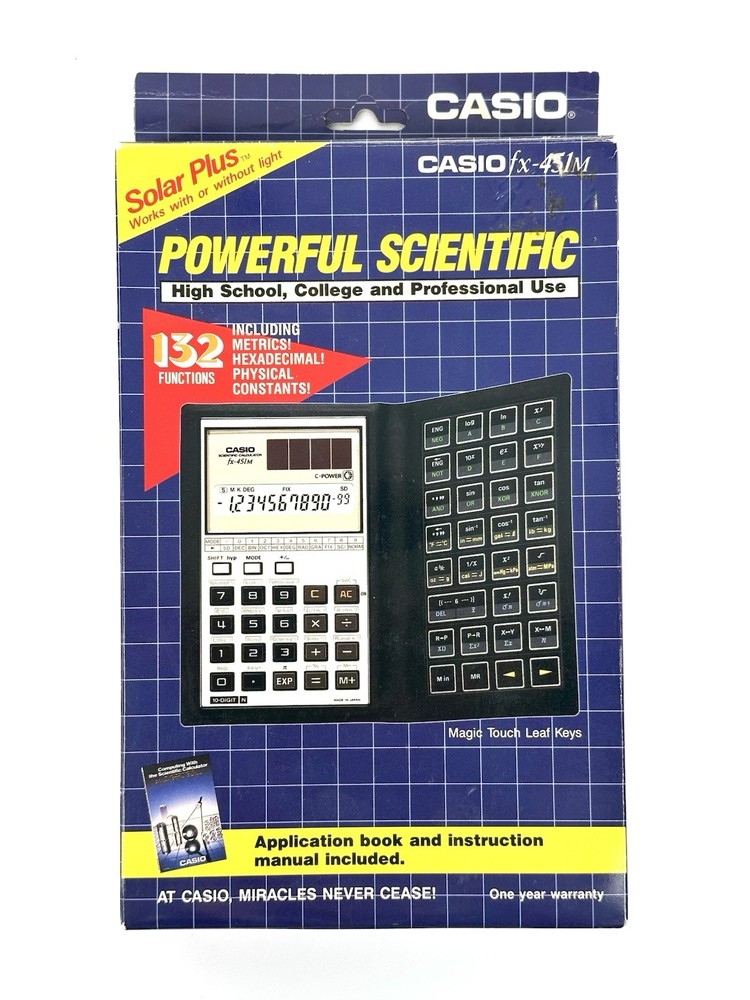 NOS Casio FX-451M Powerful ScientificCalculator Solar Plus 132 Functions