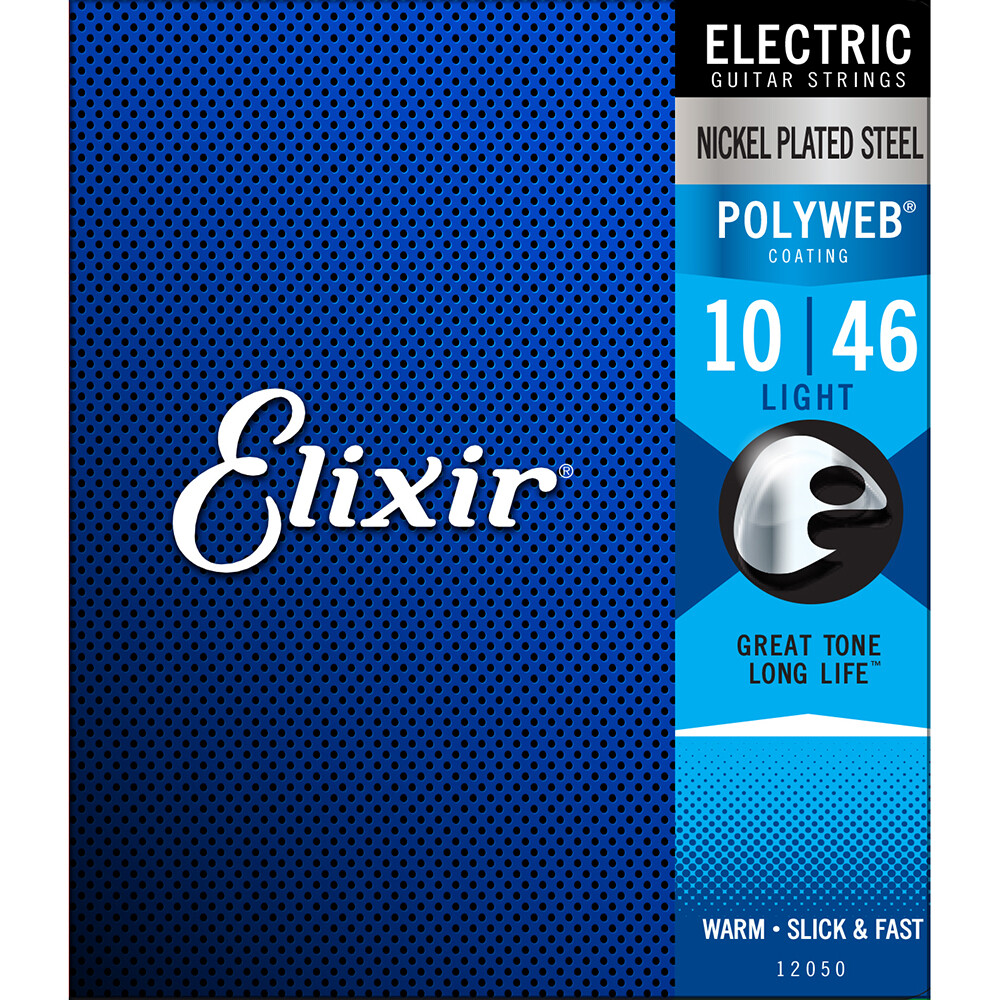 Elixir Light Polyweb Electric Guitar Strings 12050 1 Set Pack  10-46 plain steel