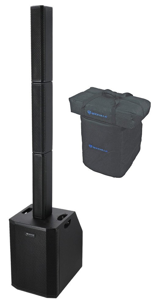 (2) Rockville TITAN ARRAY SYSTEM V2 Powered Column Array Speakers Dual 10" Subs
