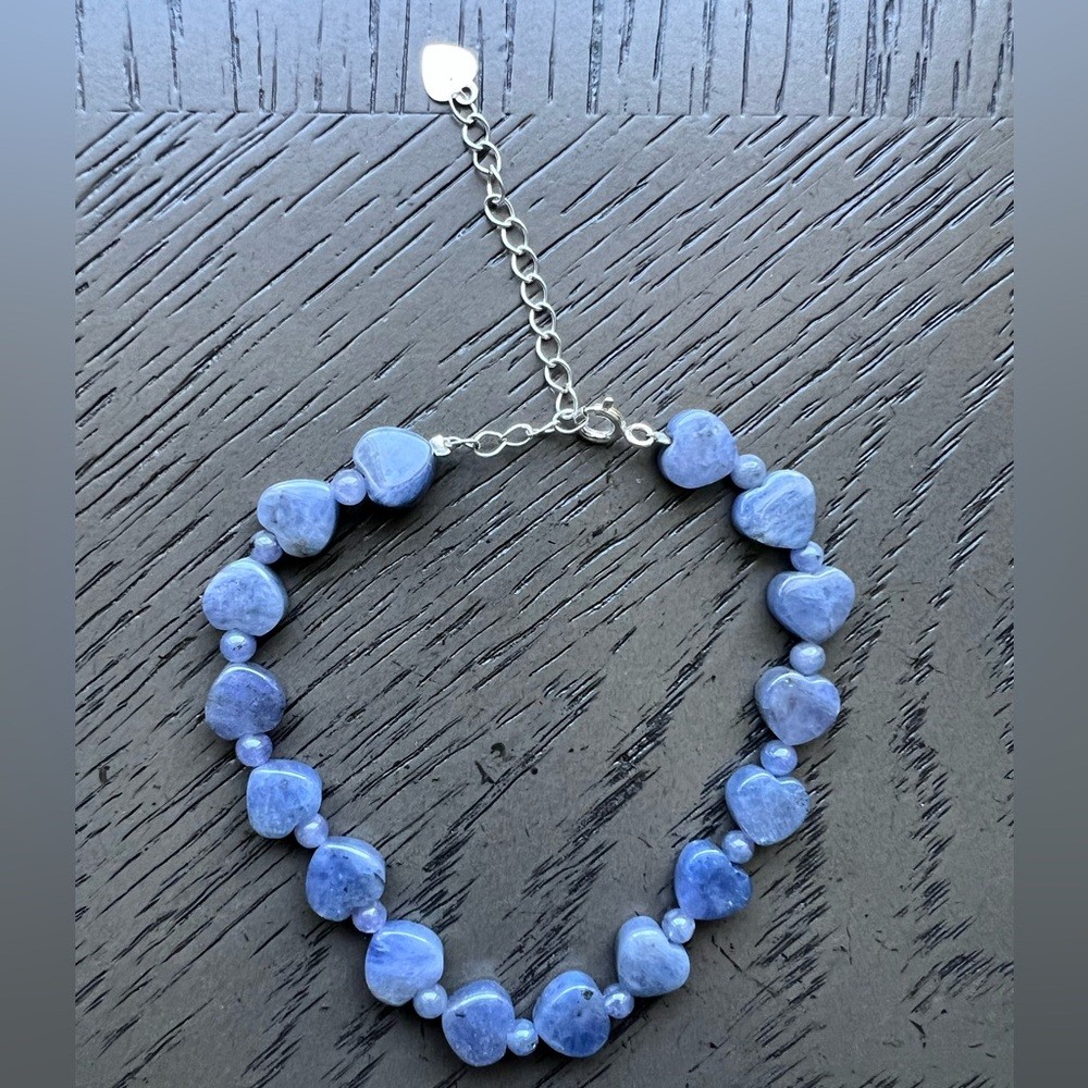 Tanzanite heart adjustable bracelet 7’