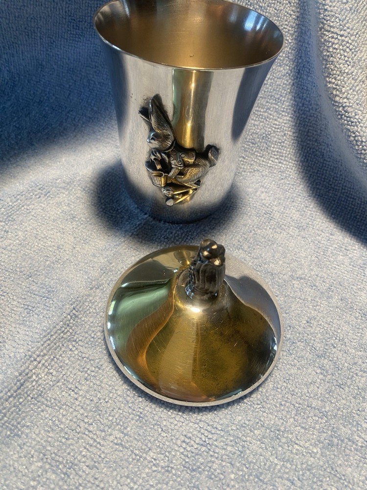 Napier Silver plated child Cup Peter Rabbit with lid