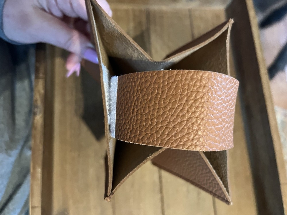 Carrot's Den Square Leather Tissue Box Cover Camel
