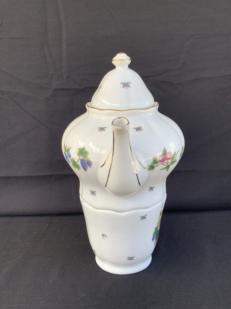 Porcelain Stacking Teapot & Cup - Fruit Pattern ~ Free Shipping
