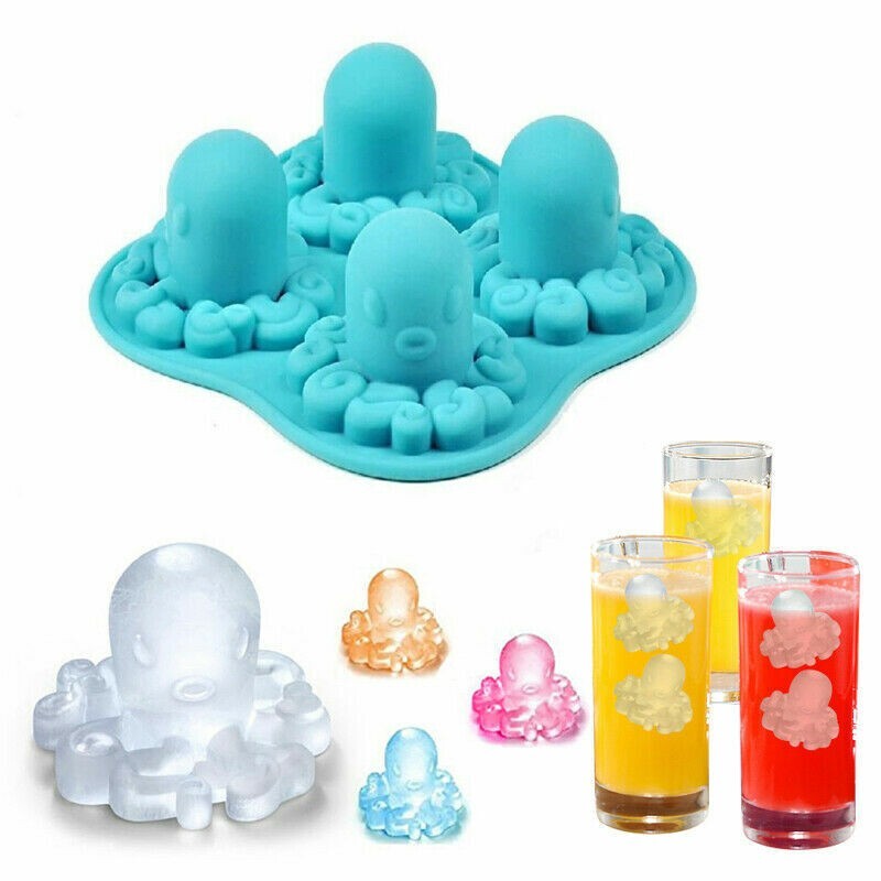 4 pack - 2 Octopus +2 BRAINS Silicone Ice Cube #drinks #science
