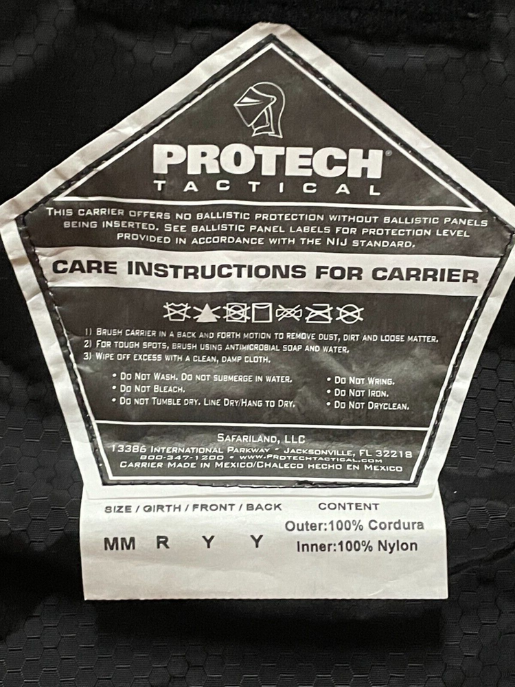 PROTECH Tactical Armor Carrier Medium Navy Molle First Spear Tubes