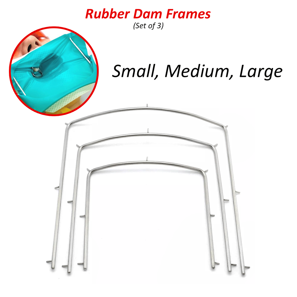 Rubber Dam Starter Kit with Frame Light Ivory Clamp Forceps Dental Instruments
