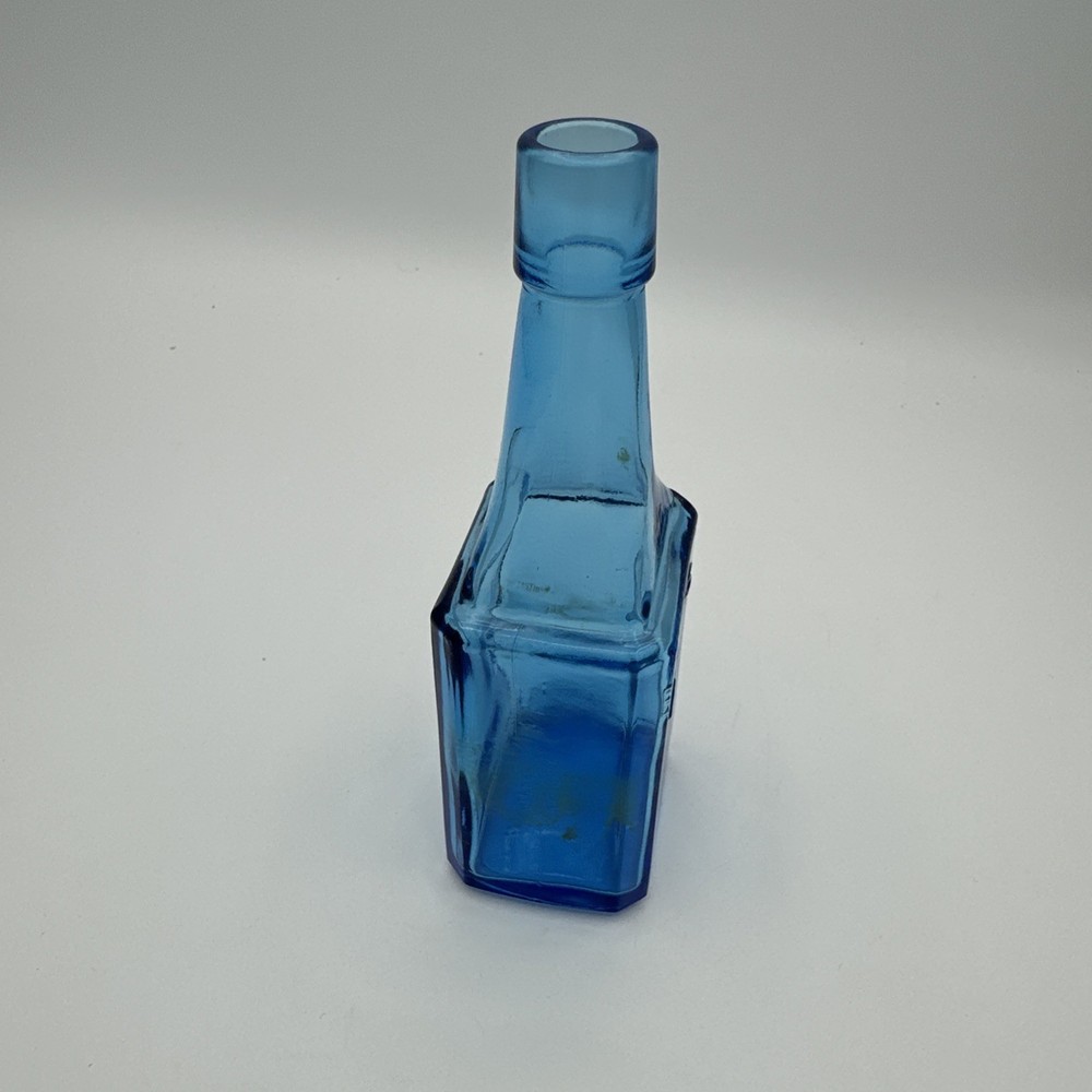 Blue Bitters Bottle Wheaton NJ 6" H 2" Base