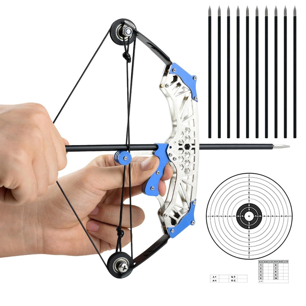 Compound Bow Archery Set Pro Competition Training Outdoor Blue Hexagonal Plus