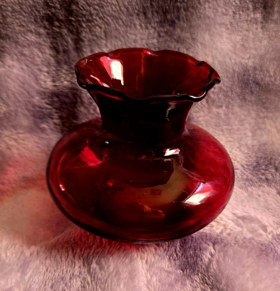 red glass vases