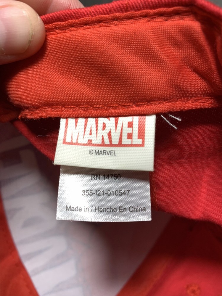 Marvel Spiderman Baseball Hat Youth Red One Size Webbed Adjustable Cap