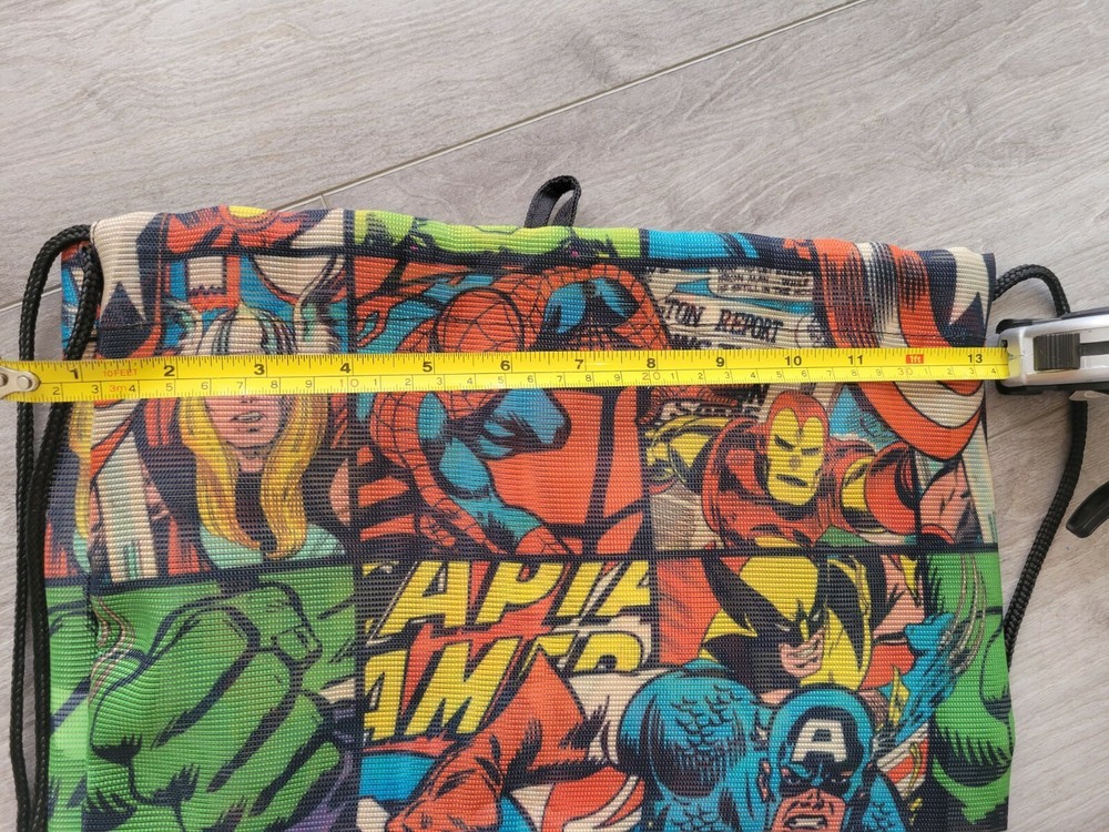 Marvel Superhero Mesh Drawstring Backpack NWOT