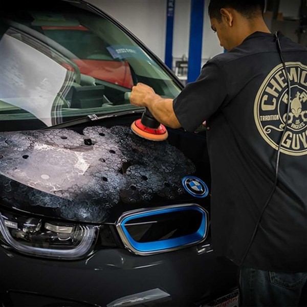 Quantum Hex-Logic 5-1/2" Foam Orange Medium Hook-and-Loop Buffing Pad