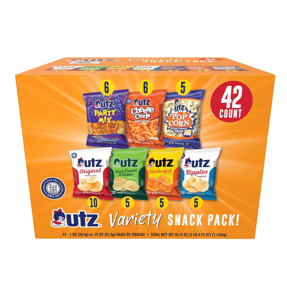Snack Variety Pack Individual Snacks, Includes Potato Chips, Cheese Curls, Popco
