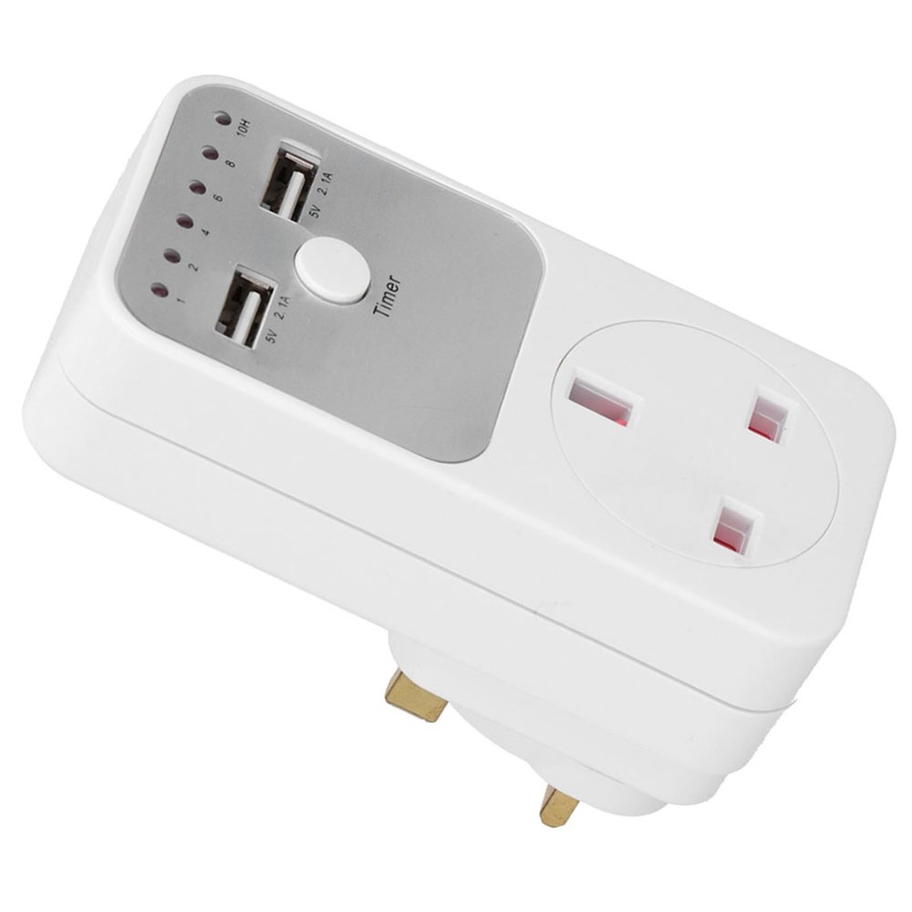 Digital Countdown Timer Socket With USB Ports For Home Appliances Energy Saving