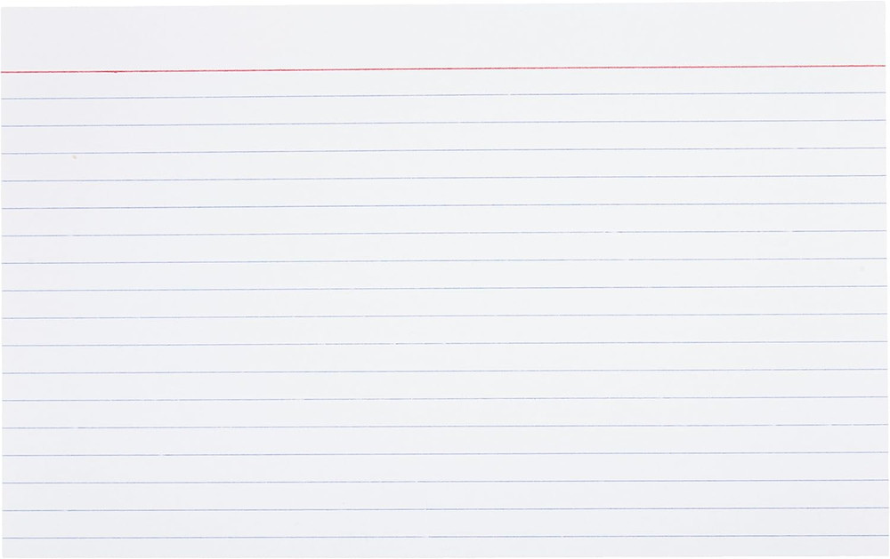 Amazon Basics Ruled Lined Index Cards for Studying and Note Taking, White, 5" X