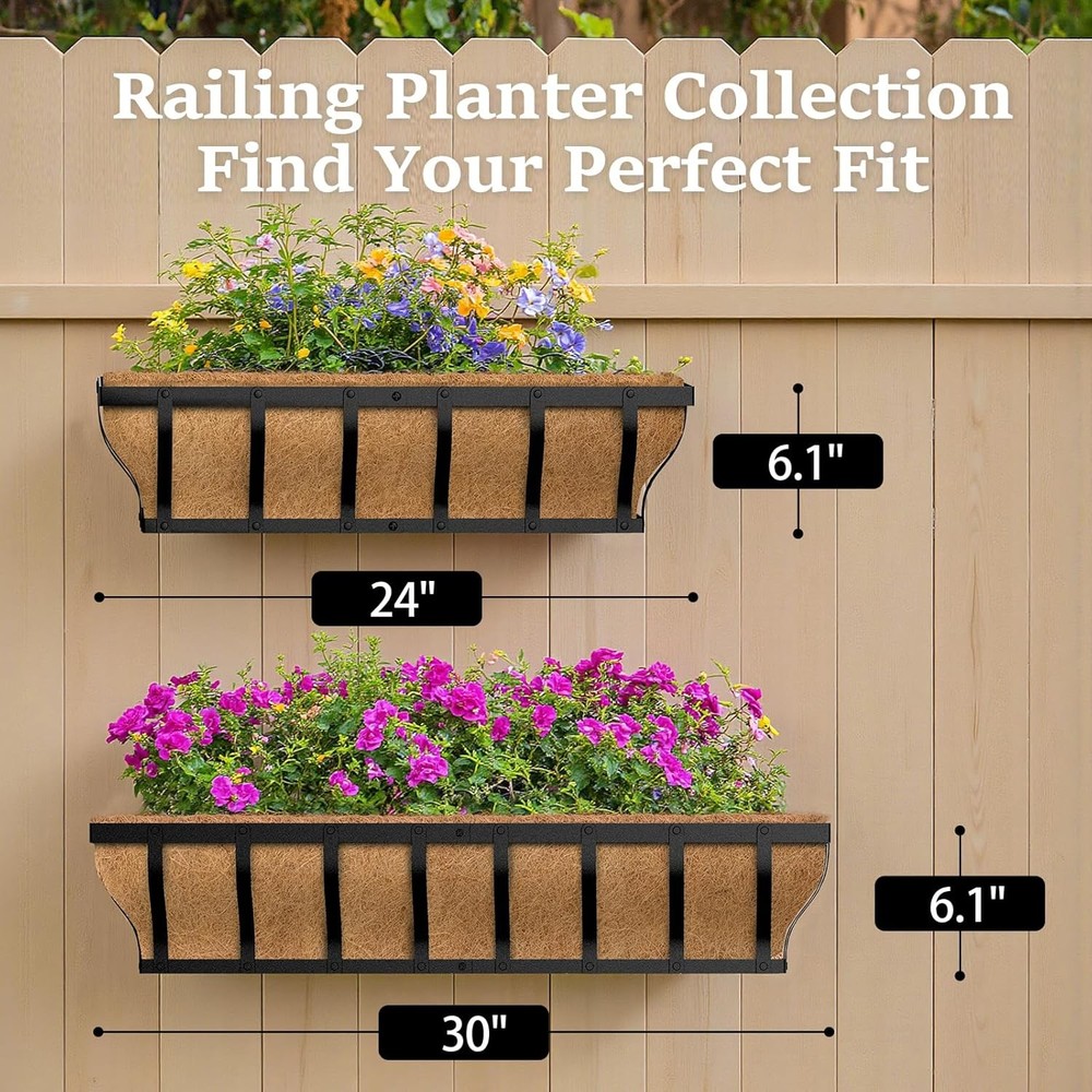Railing Planter Boxes Heavy Duty Window Box Planters Adjustable Balcony Planters
