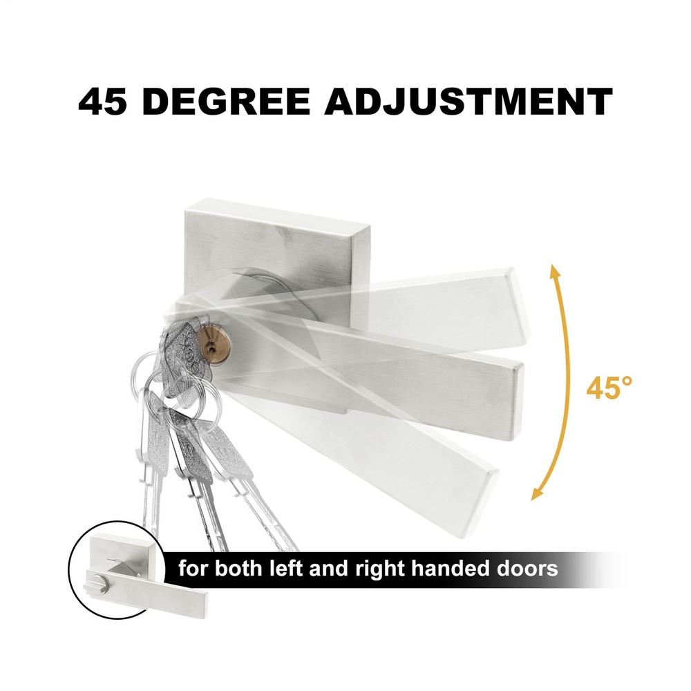 12pcs Silver Square Door Lever Handle Privacy Passage Interior Lock