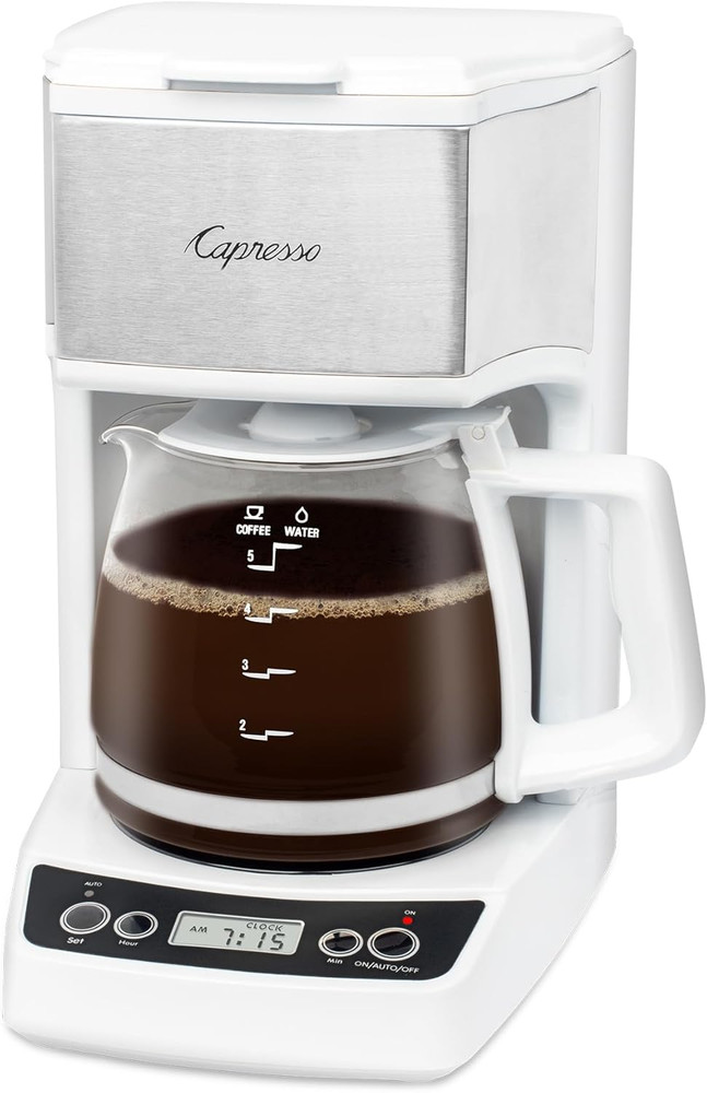 5-Cup Mini Drip Coffee Maker, White