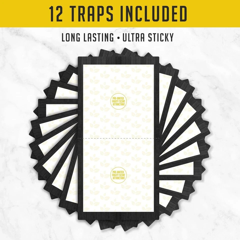 Cricket Traps Indoor (12 Traps) Extra Large Bug Sticky - Black
