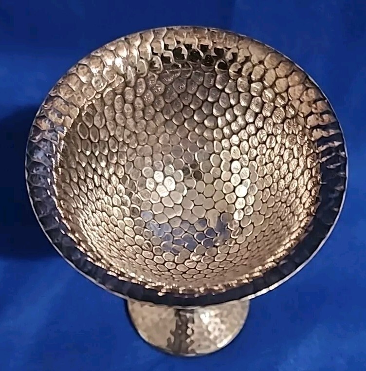 Vintage Silver Plate Goblet Hand Hammered 5.25"