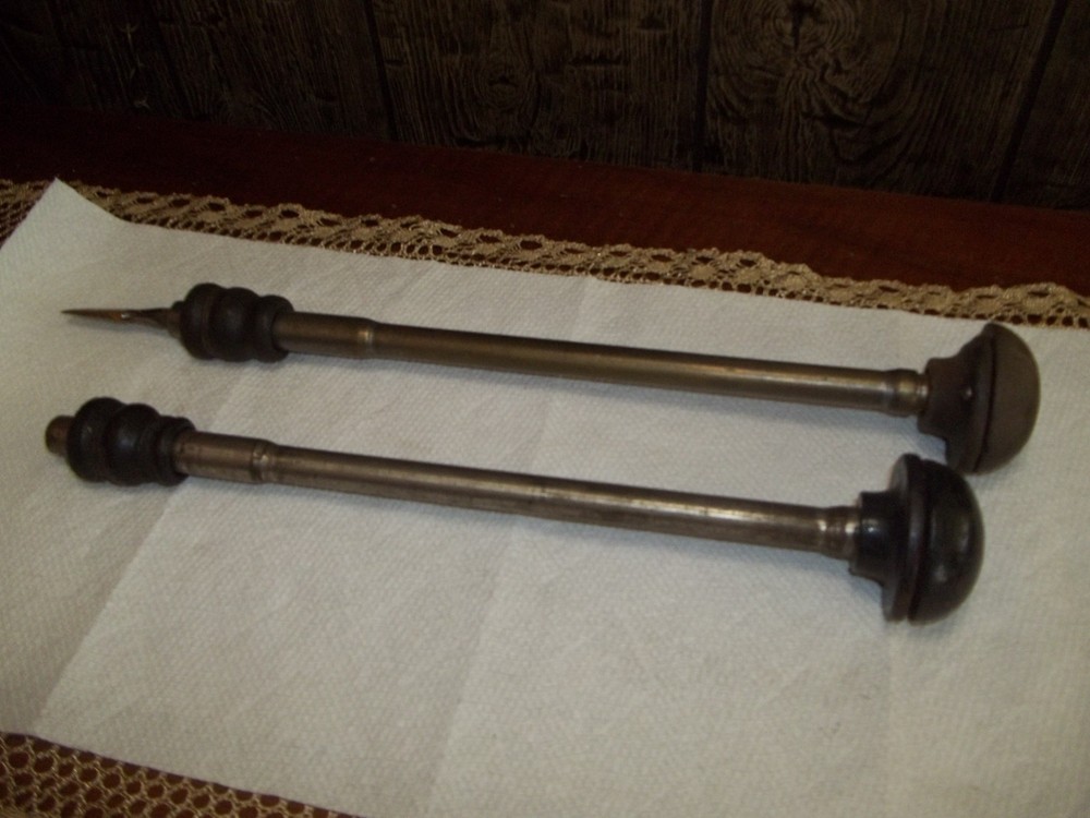 2 VINTAGE PUSH AUGERBIT DRILLS - ANTIQUE TOOLS
