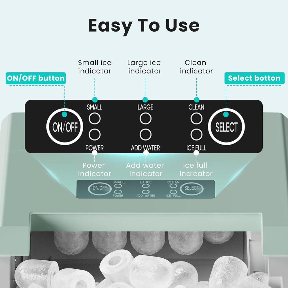 Portable Ice Maker Machine - Efficient 1.5L Capacity, Quiet Operation Below 40dB
