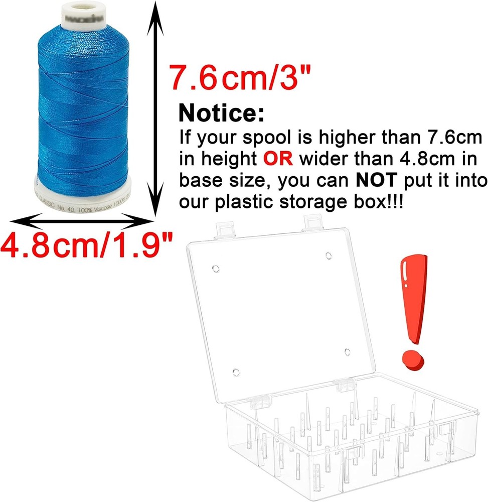 Portable Storage Box: Holds 30 Tall Thread Spools - Durable & Clear