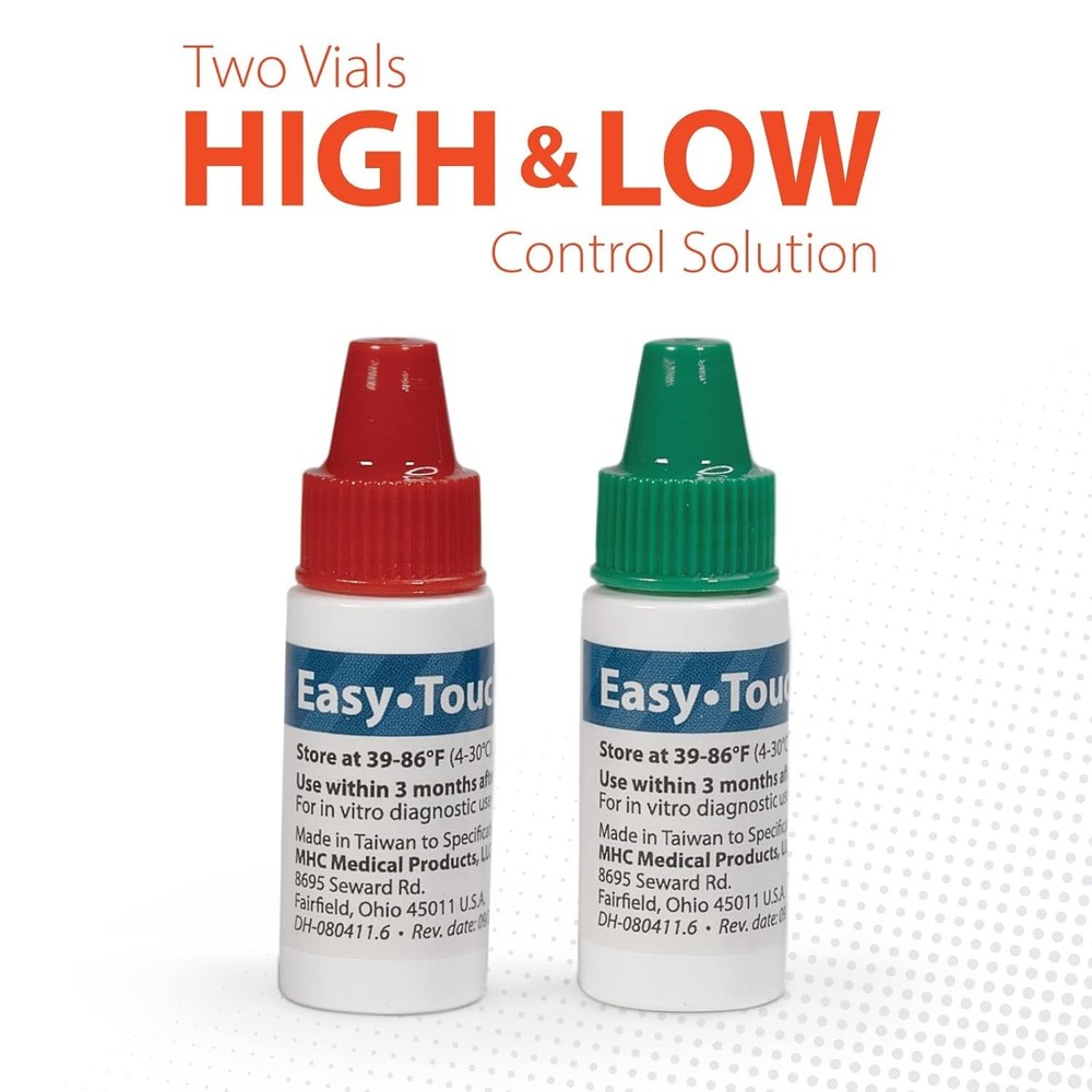 Easy Touch Control Solution Glucose 2 Vials (BOX DAMAGED NEW INSIDE) EXP 06/22