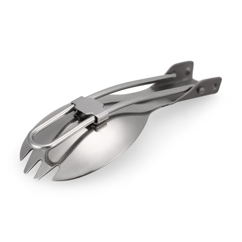 Half Polished Folding Spork Lightweight Dinner D0S0