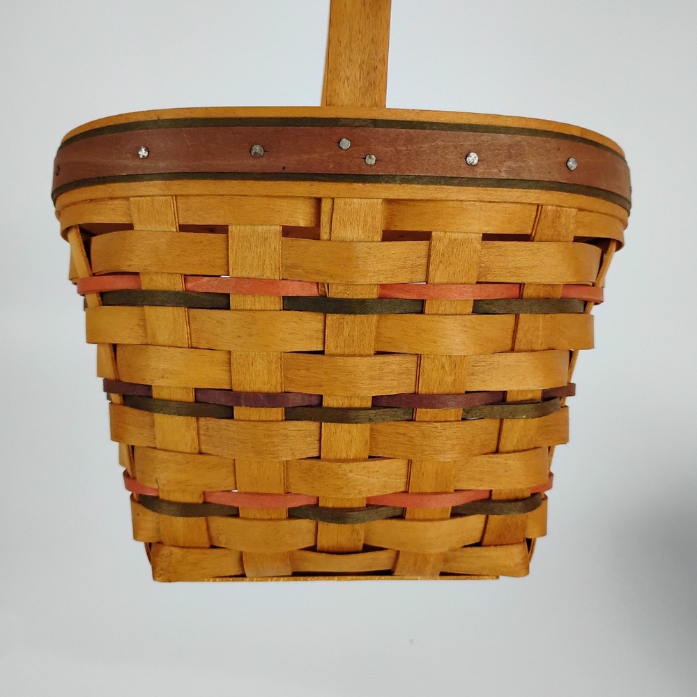 Longaberger 1996 Small Easter Basket With Floral Liner And Plastic Protector