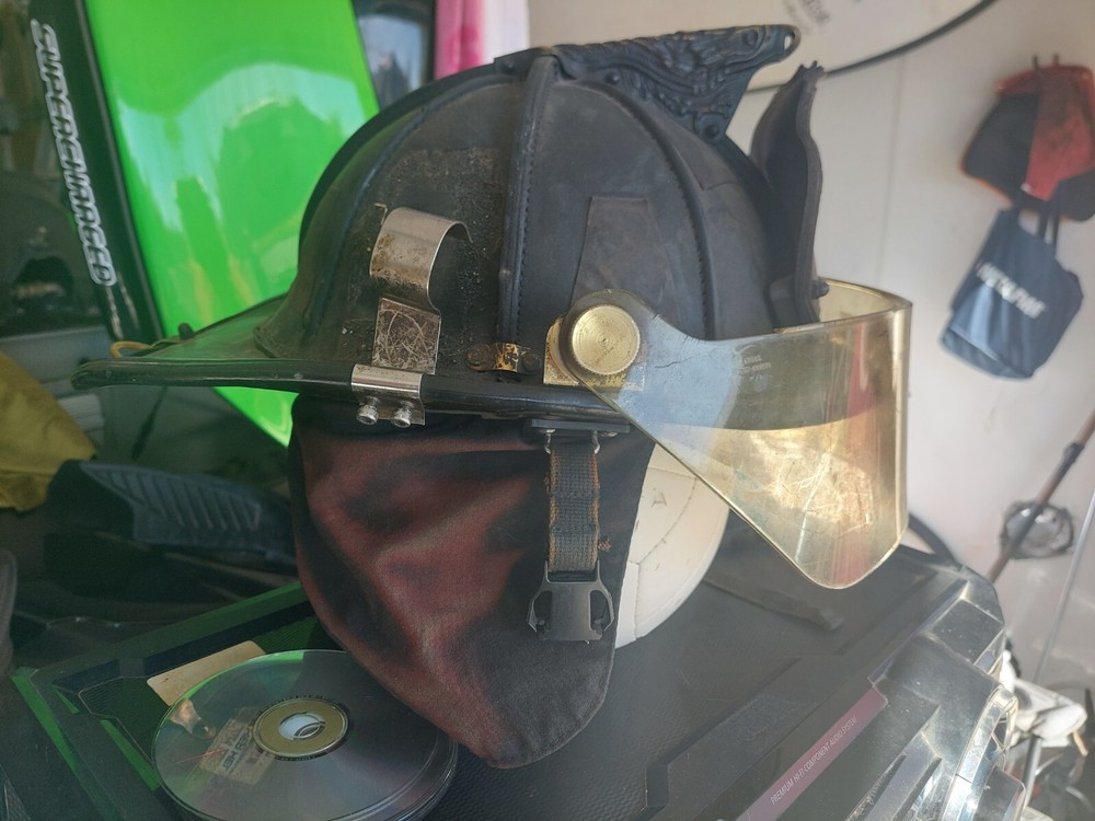 firefighter helmet leather