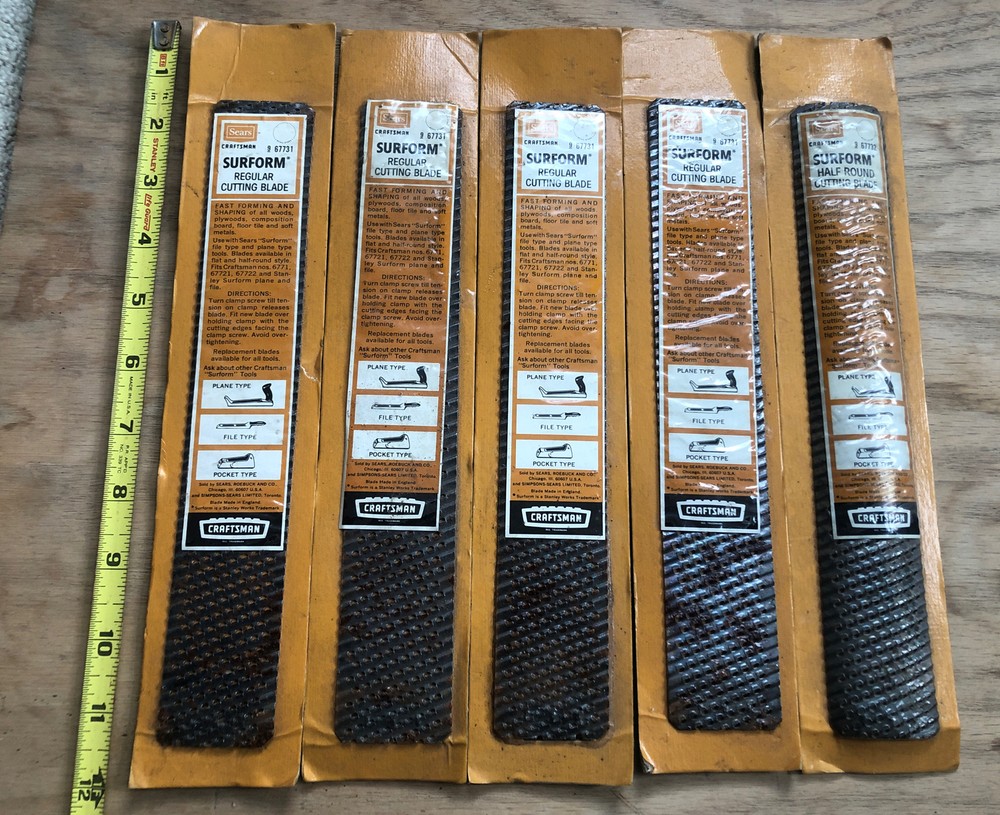 FIVE CRAFTSMAN CROWN LOGO REPLACEMENT SURFORM CUTTING BLADES