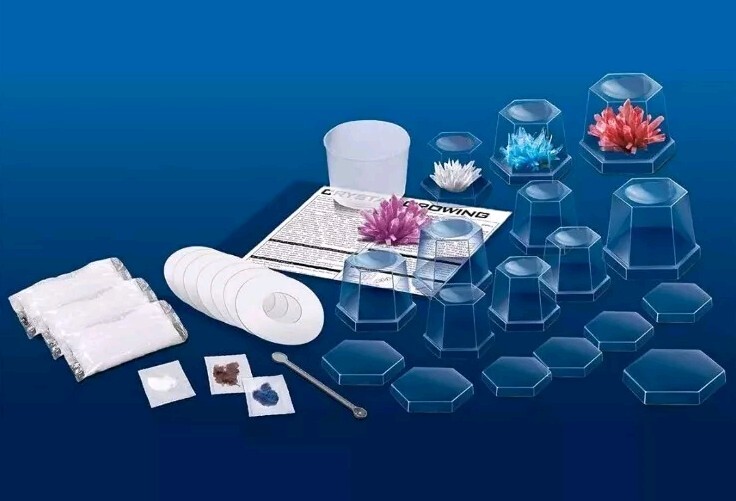 NEW Crystal Growing Science Experimental Kit 7 Crystals STEM New