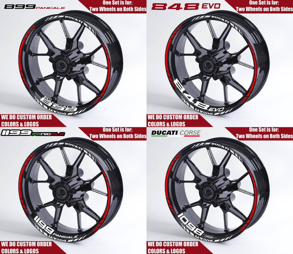 DUCATI Multistrada 1200 Wheel Decals Rim Stickers Stripes