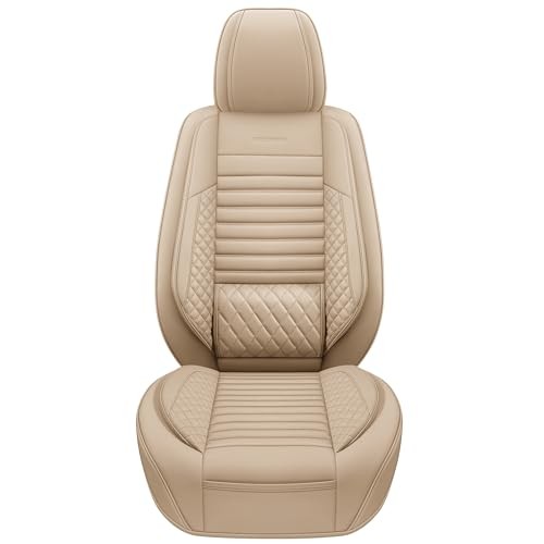 Full Coverage Front Set Seat Covers with Waterproof Leather,Lumber Support and
